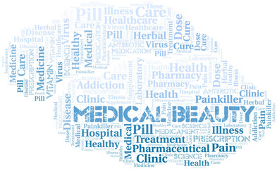 Fototapeta premium Medical Beauty word cloud collage made with text only.