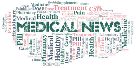 Medical News word cloud collage made with text only.