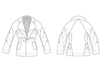 Jacket vector illustration. Technical flat template