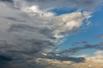 Dramatic cloudscape with blue sky and clouds