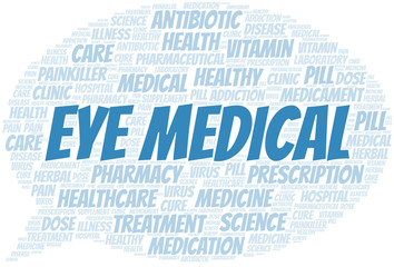 Eye Medical word cloud collage made with text only.