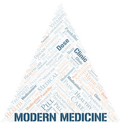 Naklejka premium Modern Medicine word cloud collage made with text only.