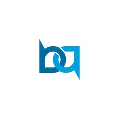 abstract initial letter B Q logo design template