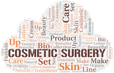 Obraz premium Cosmetic Surgery word cloud collage made with text only.