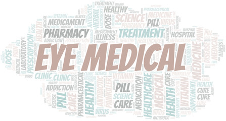 Eye Medical word cloud collage made with text only.