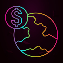 World, dollar, money nolan icon Simple thin line, outline vector of ATM icons for ui and ux, website or mobile application