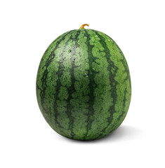 A fresh watermelon with clipping path isolated on a white background.