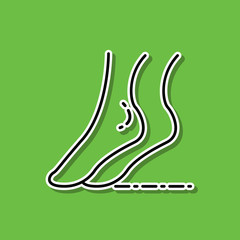 Female foot sticker icon. Simple thin line, outline vector of beauty, make up, cosmetics icons for ui and ux, website or mobile application