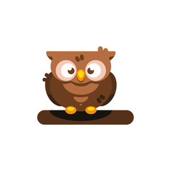Cute Little Owl vector illustration, isolated on white background