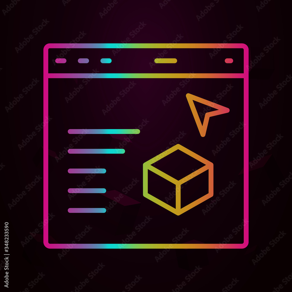 Aufkleber 3d modeling, augmented reality, website nolan icon simple thin line, outline vector of augmented rea