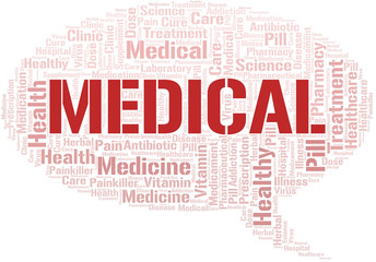 Fototapeta premium Medical word cloud collage made with text only.