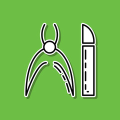 Nail scissors sticker icon. Simple thin line, outline vector of beauty, make up, cosmetics icons for ui and ux, website or mobile application