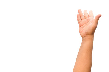 Obraz premium hand isolated on white background with clipping path.