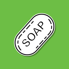 Soap sticker icon. Simple thin line, outline vector of beauty, make up, cosmetics icons for ui and ux, website or mobile application