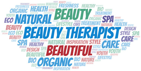 Fototapeta premium Beauty Therapist word cloud collage made with text only.
