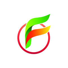 Letter f logo design vector