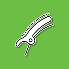Hairpin sticker icon. Simple thin line, outline vector of beauty, make up, cosmetics icons for ui and ux, website or mobile application