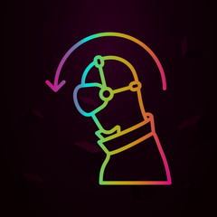 Augmented reality, vr, man, incline nolan icon Simple thin line, outline vector of Augmented reality icons for ui and ux, website or mobile application