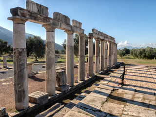 ruins in Ancient city of Messina, Messinia, Peloponnes, Greece.