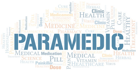 Fototapeta premium Paramedic word cloud collage made with text only.