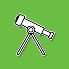 Telescope sticker icon. Simple thin line, outline vector of cartooning space icons for ui and ux, website or mobile application