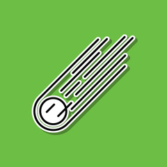 Meteorite sticker icon. Simple thin line, outline vector of cartooning space icons for ui and ux, website or mobile application