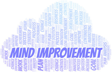 Obraz premium Mind Improvement word cloud collage made with text only.