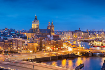 Fototapeta premium Amsterdam, Netherlands Old Centre District