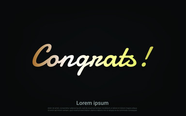 Congratulations gold lettering background