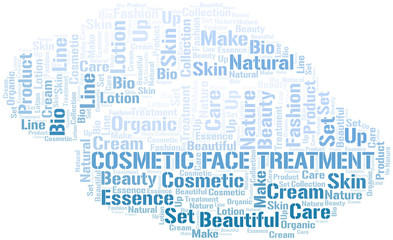 Fototapeta premium Cosmetic Face Treatment word cloud collage made with text only.