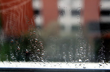 view from the window when it's raining outside