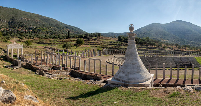 ruins in Ancient city of Messina, Messinia, Peloponnes, Greece.