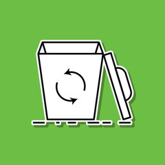 Recycling sticker icon. Simple thin line, outline vector of ecology icons for ui and ux, website or mobile application