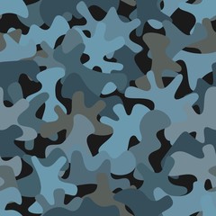 Camouflage pattern background. Classic clothing style masking camo repeat print