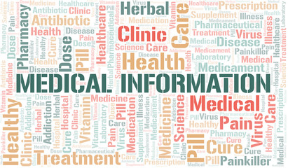 Obraz premium Medical Information word cloud collage made with text only.