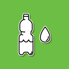 Bottle of water sticker icon. Simple thin line, outline vector of food and drink icons for ui and ux, website or mobile application