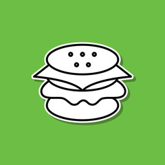 Burger sticker icon. Simple thin line, outline vector of food and drink icons for ui and ux, website or mobile application