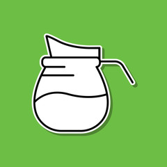 Carafe of juice sticker icon. Simple thin line, outline vector of food and drink icons for ui and ux, website or mobile application