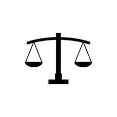 Scales of justice icon, logo isolated on white background