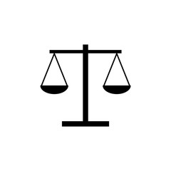 Scales of justice icon, logo isolated on white background