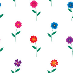 This is a seamless pattern texture of flowers on white background.