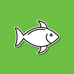 A fish sticker icon. Simple thin line, outline vector of food and drink icons for ui and ux, website or mobile application