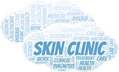 Obraz premium Skin Clinic word cloud collage made with text only.