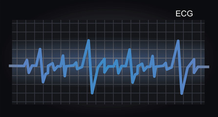 ECG. Electrocardiograph background. vector illustration