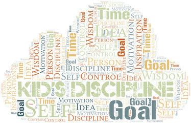 Obraz premium Kid's Discipline word cloud collage made with text only.