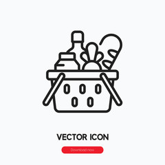 grocery basket icon vector sign symbol