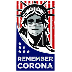 Corona virus - female remember corona t-shirt. Vector design