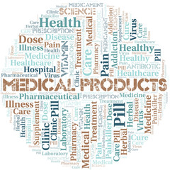 Obraz premium Medical Products word cloud collage made with text only.
