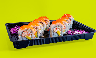 sushi dinner salmon tuna avocados 