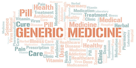 Fototapeta premium Generic Medicine word cloud collage made with text only.